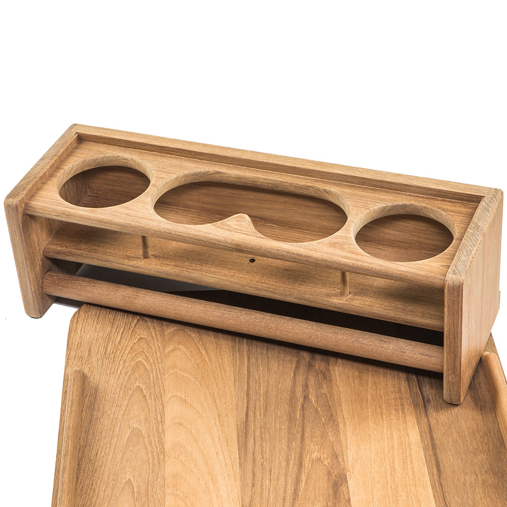 Whitecap Teak Drinkholder w/Removable Cockpit Table Top - Holds 4 Glasses [61394C]