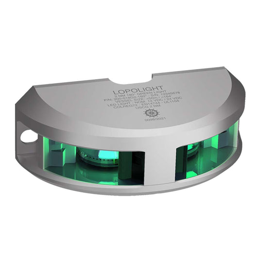 Lopolight Series 200-018 - Navigation Light - 2NM - Vertical Mount - Green - Silver Housing [200-018G2]